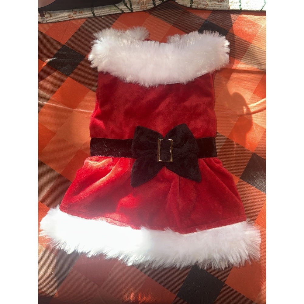 Sanat Dress With Bow Dog Sweater Outfit Xs Faux Fur